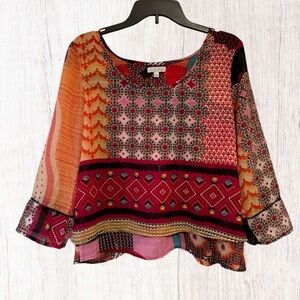 Patrons of Peace Indie Bohemian Blouse size Large